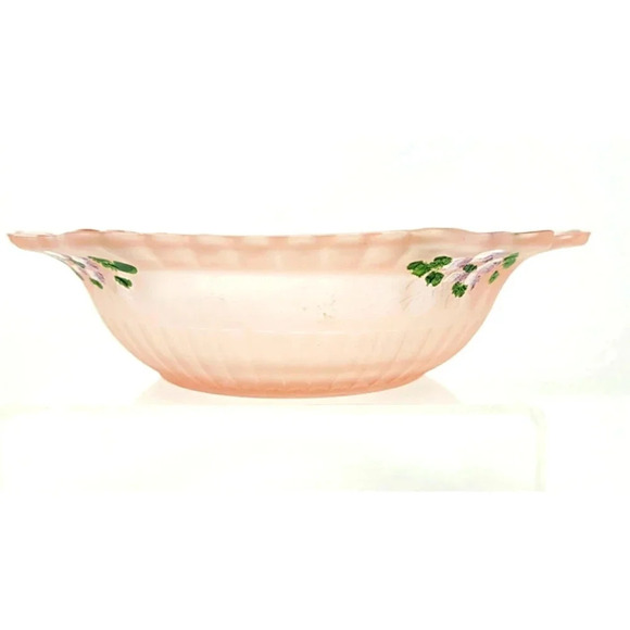 Vintage Anchor Hocking Mayfair Open Rose Pink Satin Small Bowl - Picture 4 of 10